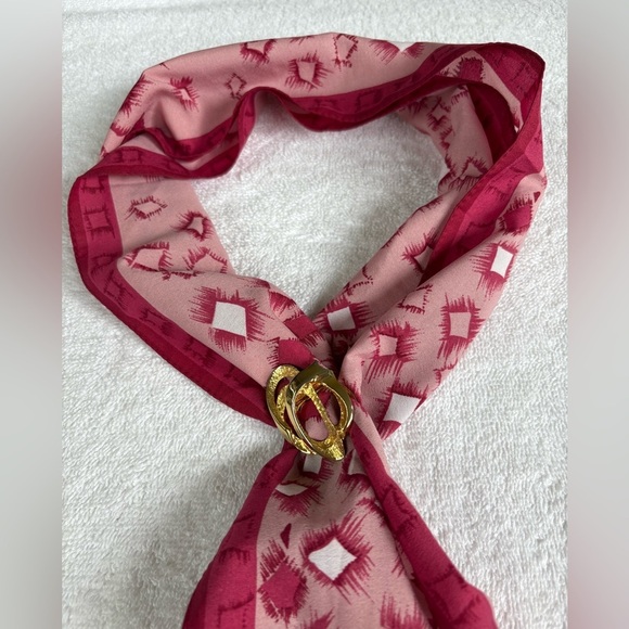 Vintage Gold Tone Abstract Scarf Slide / Clip - Unisex Accessory - Picture 7 of 9